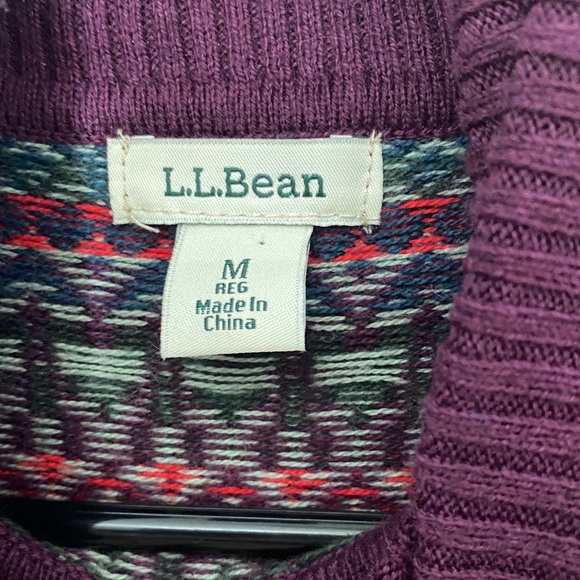 L.L. Bean Cotton/Cashmere Blend Fair-isle Knit Sweater - Picture 2 of 7
